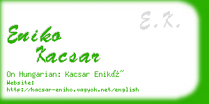 eniko kacsar business card